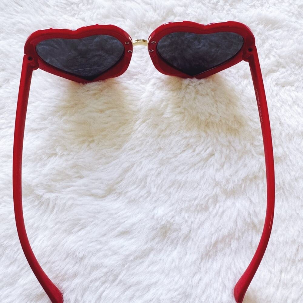 Pixie Red Girl Heart-shape Sunglasses - Picture 7 of 11
